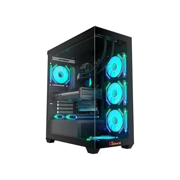 PC Power Ice Tower Elite E-ATX Mid Tower Black Gaming Casing (PP-GS500 BK)