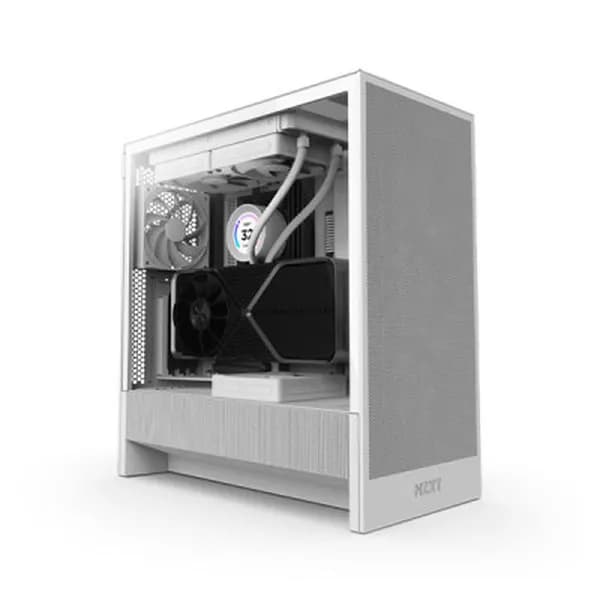NZXT H5 Flow CC-H52FW-01 2024 Edition RGB Compact ATX Mid Tower White Desktop Casing