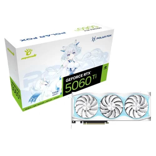 Manli Polar Fox GeForce RTX5060 Ti OC 16GB GDDR7 Triple Cooler Graphics Card