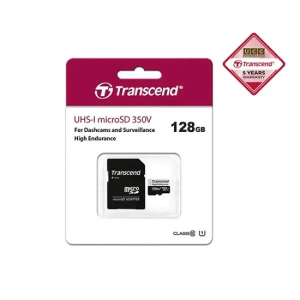 Transcend SDXC/SDHC 350V 128GB Micro SD Card With Adapter Transcend SDXC/SDHC 350V 128GB Micro SD Card With Adapter